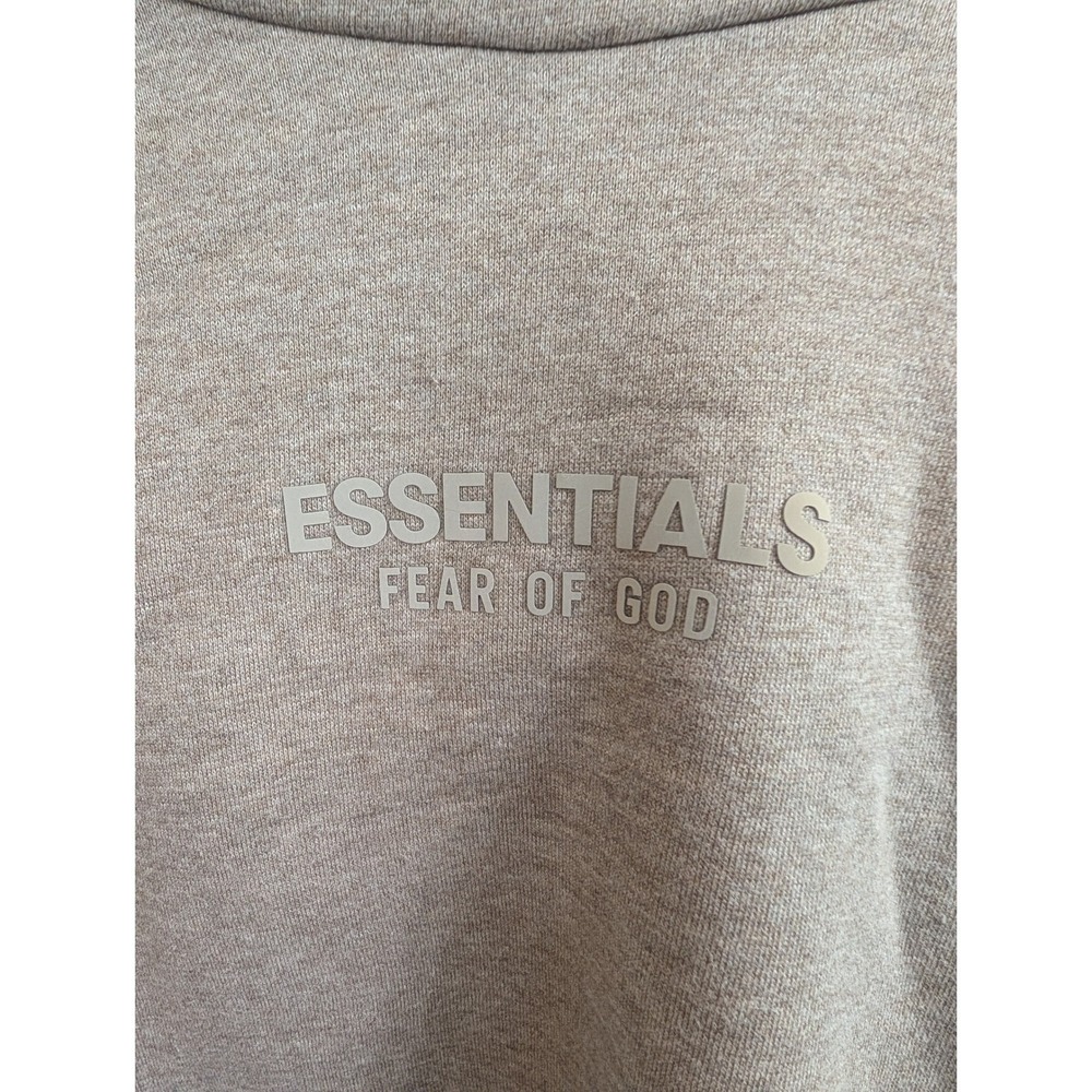 Fear of God Essentials‎ Hoodie Oatmeal Gummy Logo Oversized Mens - Size XL
